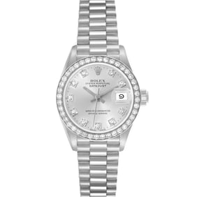 Rolex President Datejust Platinum Silver Dial