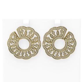 4.48 ctw Diamond Earrings 18K Yellow Gold
