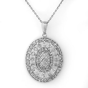 0.75 ctw Certified VS/SI Diamond Necklace 14k White Gold