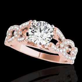 1.5 ctw Certified Diamond Solitaire Ring 10k Rose Gold