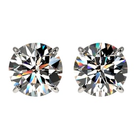 2.09 ctw Certified Quality Diamond Stud Earrings 10k White Gold