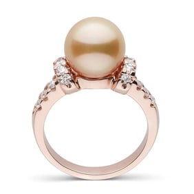 Golden South Sea Pearl and Diamond Bloom Cocktail Ring, 9.0-10.0mm