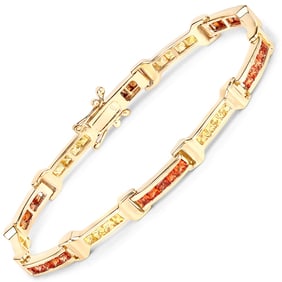 6.48 CT Genuine Orange Sapphire and