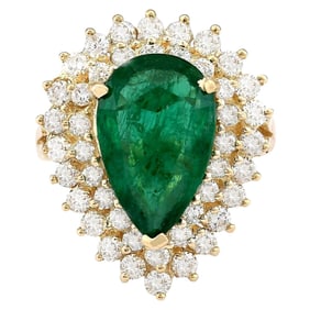 Emerald Diamond Ring In 14 Karat