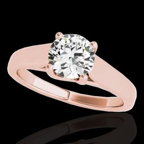 1.5 ctw Certified Diamond Solitaire Ring 10k Rose Gold