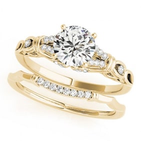 1.25 ctw Certified VS/SI Diamond 2pc Wedding Set 14k Yellow Gold