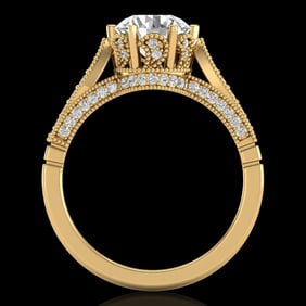 2.2 ctw VS/SI Diamond Art Deco Ring 18k Yellow Gold