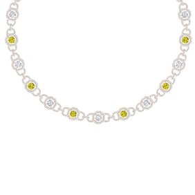 25 ctw SI/I Fancy Yellow Diamond Necklace 18K Rose Gold