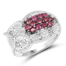 0.86 CT Genuine Ruby & White