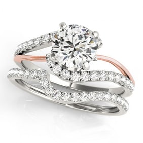 1.62 ctw Certified VS/SI Diamond Bypass Wedding 14k 2Tone Gold