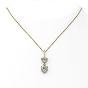 1.25 ctw Heart Diamond Designer Necklace 18K Yellow Gold