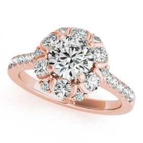 2.05 ctw Certified VS/SI Diamond Halo Ring 18k Rose Gold