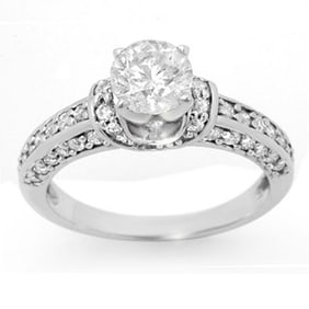 1.60 ctw Certified VS/SI Diamond Ring 18k White Gold