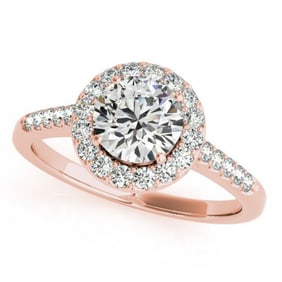 1.07 ctw Certified VS/SI Diamond Halo Ring 18k Rose Gold