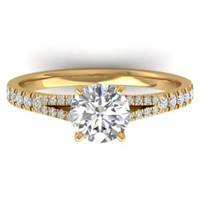 1.36 ctw Certified VS/SI Diamond Art Deco Ring 14k Yellow Gold