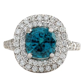 Zircon Diamond Ring In 14 Karat