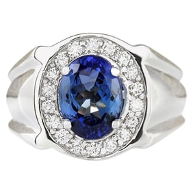 Tanzanite Diamond Ring 14K White Gold