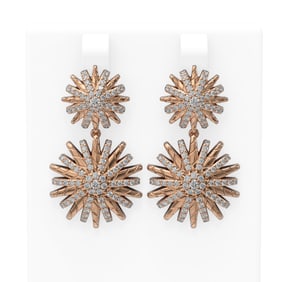 2.56 ctw Diamond Earrings 18K Rose Gold