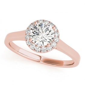 1.11 ctw Certified VS/SI Diamond Halo Ring 18k Rose Gold