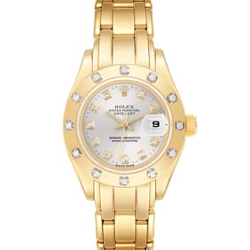 Rolex Pearlmaster Yellow Gold Silver Diamond