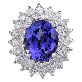 Tanzanite 14K White Gold Diamond Ring