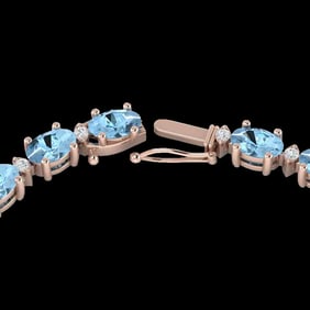 49.85 ctw Aquamarine & VS/SI Diamond Eternity Necklace 10k Rose Gold