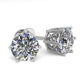 1.50 ctw Certified VS/SI Diamond Stud Earrings 18k White Gold