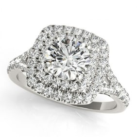 1.6 ctw Certified VS/SI Diamond Solitaire Halo Ring 18k White Gold