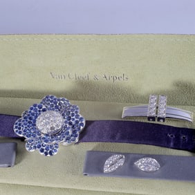 7.06 Carat Blue Sapphire and 3.32