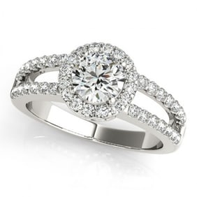 1.25 ctw Certified VS/SI Diamond Halo Ring 18k White Gold