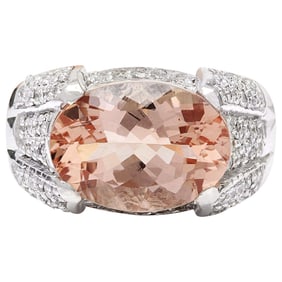 Morganite Diamond Ring In 14 Karat