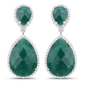19.42 CT Dyed Emerald and White
