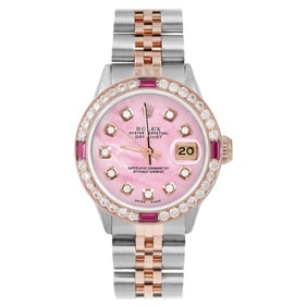 Rolex Ladies Rose Gold Datejust Pink