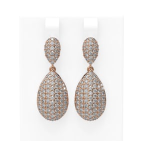 4.55 ctw Diamond Earrings 18K Rose Gold