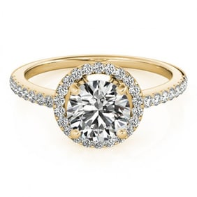 1.4 ctw Certified VS/SI Diamond Halo Ring 18k Yellow Gold