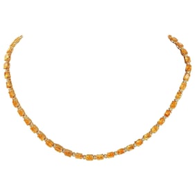 Citrine Diamond Necklace In 14 Karat