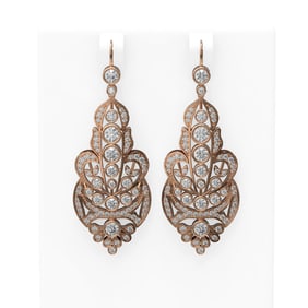 3.9 ctw Diamond Earrings 18K Rose Gold