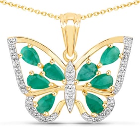 1.91 CT Genuine Emerald and White