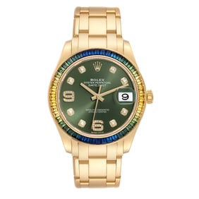 Rolex Pearlmaster Yellow Gold Sapphire Bezel
