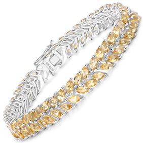 11.04 CT Genuine Citrine 14K White