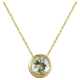 Aquamarine Necklace 14K Yellow Gold