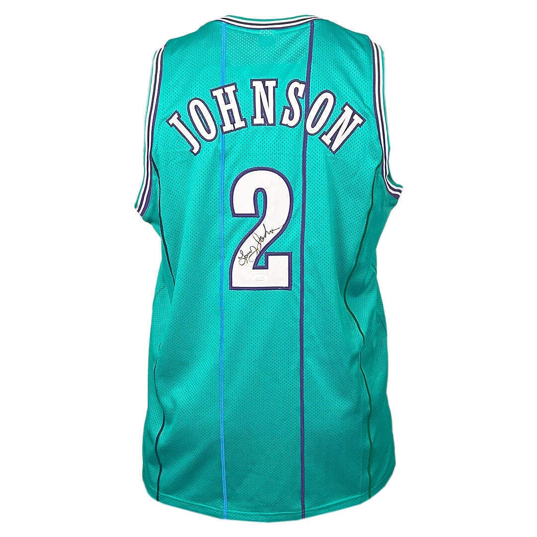 larry johnson signed charlotte teal basketball: larry johnson signed charlotte teal basketball jersey (PSA) Larry Johnson Signed Charlotte Teal Basketball Jersey (PSA) SKU no: RBJ8301563543640 Guidelines for Bidding We recommend for all bidders to