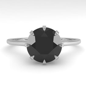 2.0 ctw Black Diamond Designer Engagment Ring 18k White Gold