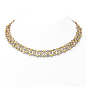 30.83 ctw Fancy Citrine & Diamond Necklace 10K Rose Gold
