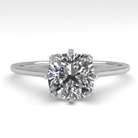 1.0 ctw Certified VS/SI Cushion Diamond Engagment Ring 18k White Gold