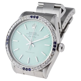Rolex Steel Air-King with Custom Blue