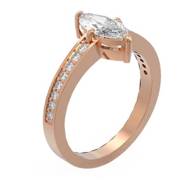 1.26 ctw Marquise Diamond Ring 18K Rose Gold