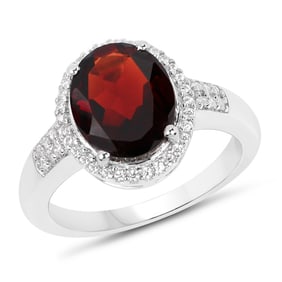 3.66 CT Genuine Garnet and White