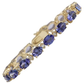 Timeless Natural Tanzanite Diamond Bracelet In