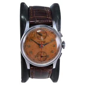Helbros Stainless Steel Two Register Chronograph